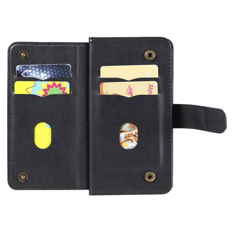 For iPhone 16 Wallet 10 Card Slots Leather Case