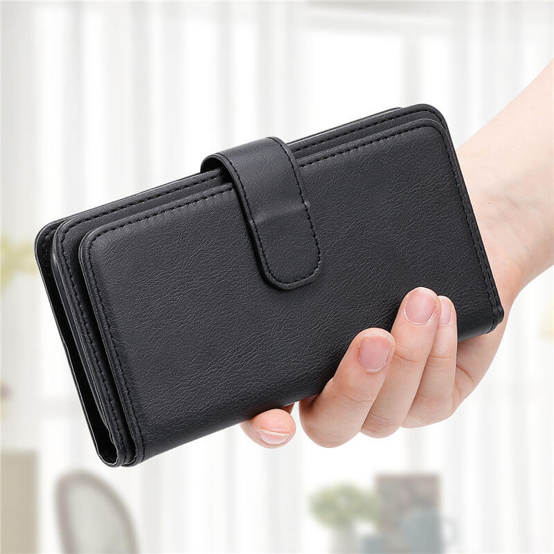 For iPhone 16 Wallet 10 Card Slots Leather Case