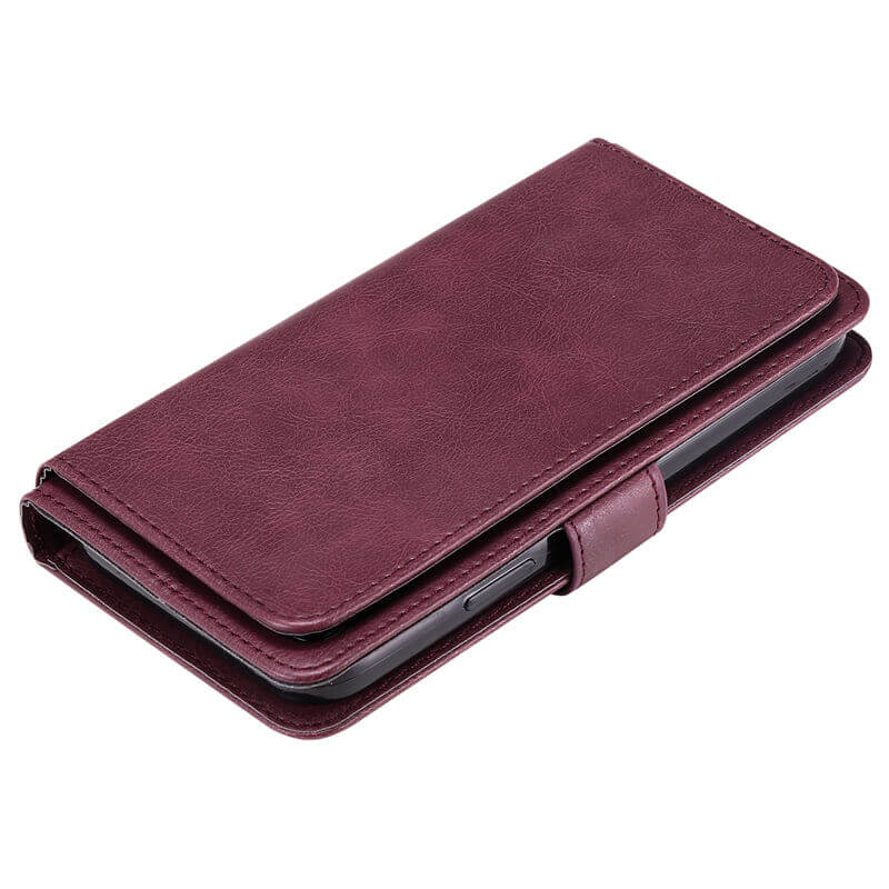 For iPhone 16 Wallet 10 Card Slots Leather Case