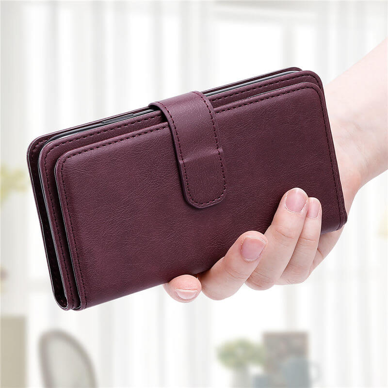 For iPhone 16 Wallet 10 Card Slots Leather Case