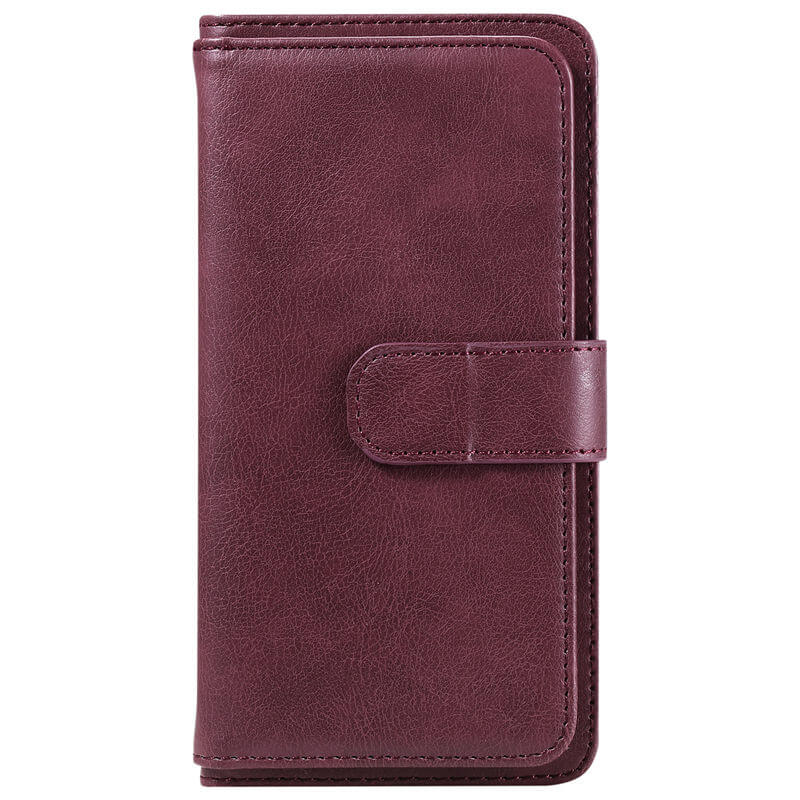 For iPhone 16 Wallet 10 Card Slots Leather Case