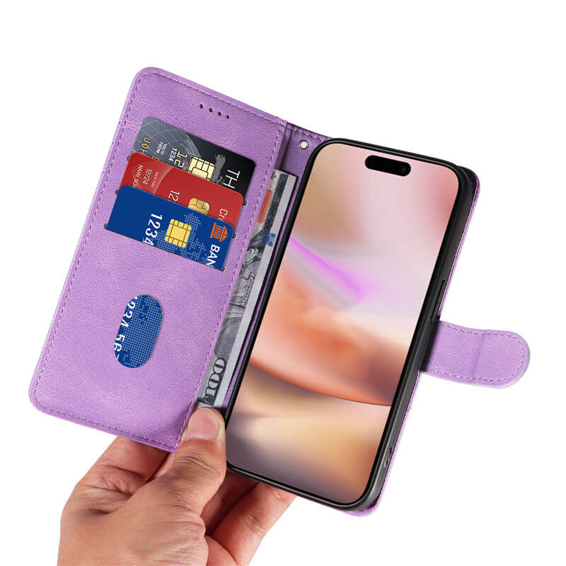 For iPhone 16 Plus Imprinted Line Wallet Magnetic Kickstand Case