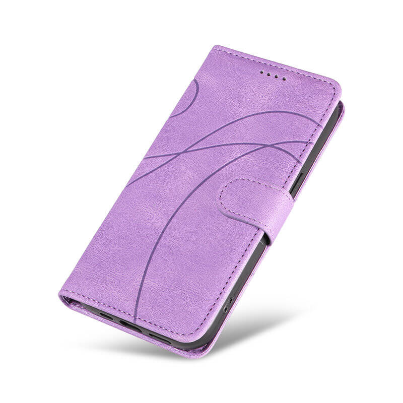 For iPhone 16 Imprinted Line Wallet Magnetic Kickstand Case