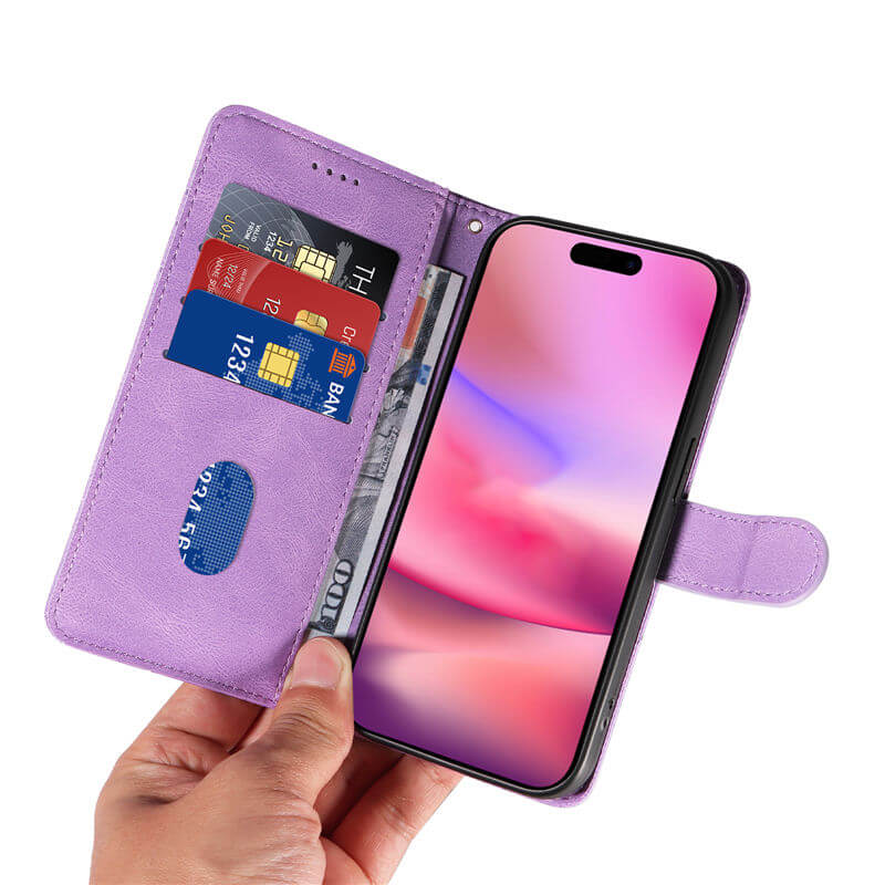 For iPhone 16 Imprinted Line Wallet Magnetic Kickstand Case