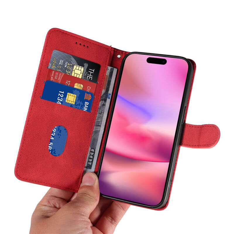 For iPhone 16 Imprinted Line Wallet Magnetic Kickstand Case