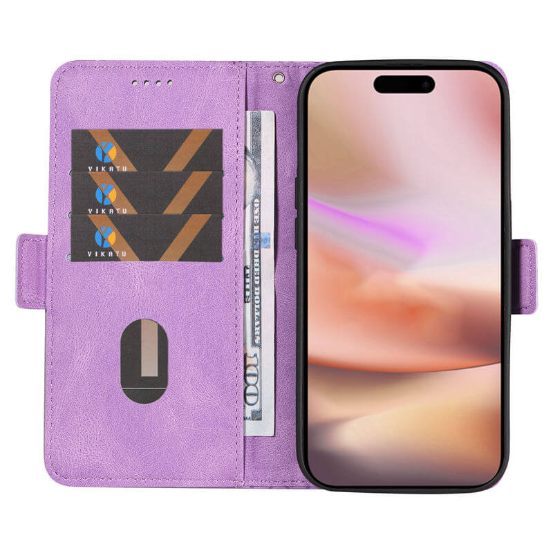 For iPhone 16 Plus Color Splicing Wallet Kickstand Magnetic Case