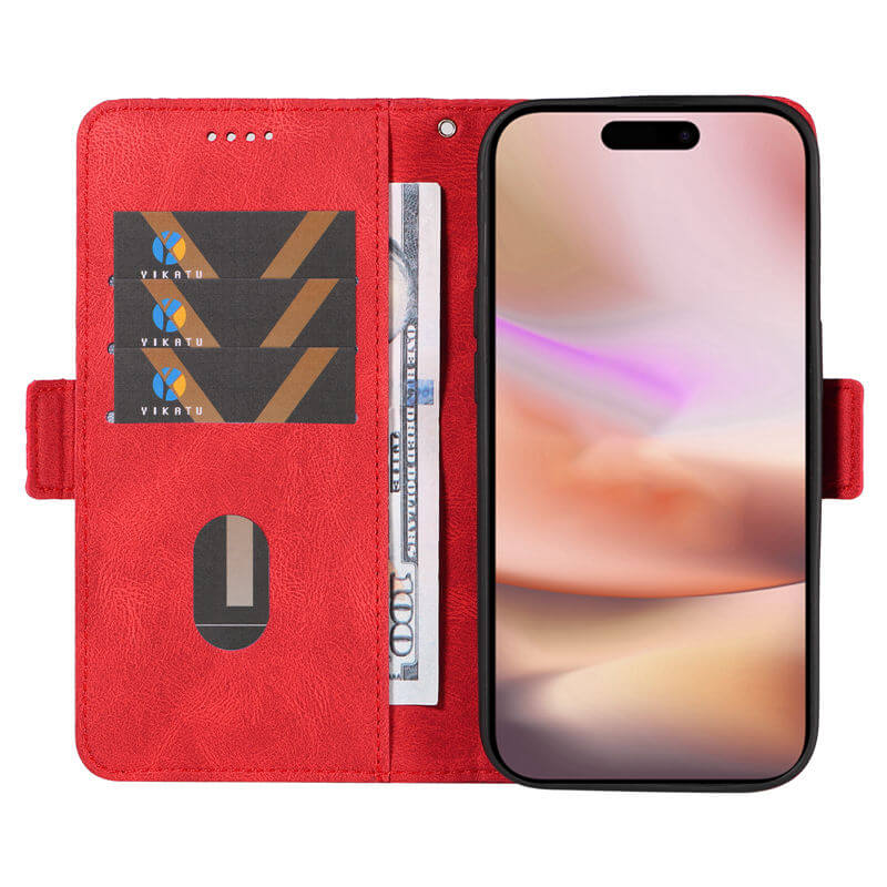 For iPhone 16 Plus Color Splicing Wallet Kickstand Magnetic Case