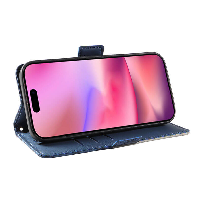 For iPhone 16 Color Splicing Wallet Kickstand Magnetic Case