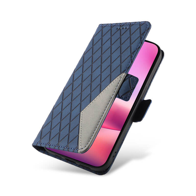 For iPhone 16 Color Splicing Wallet Kickstand Magnetic Case