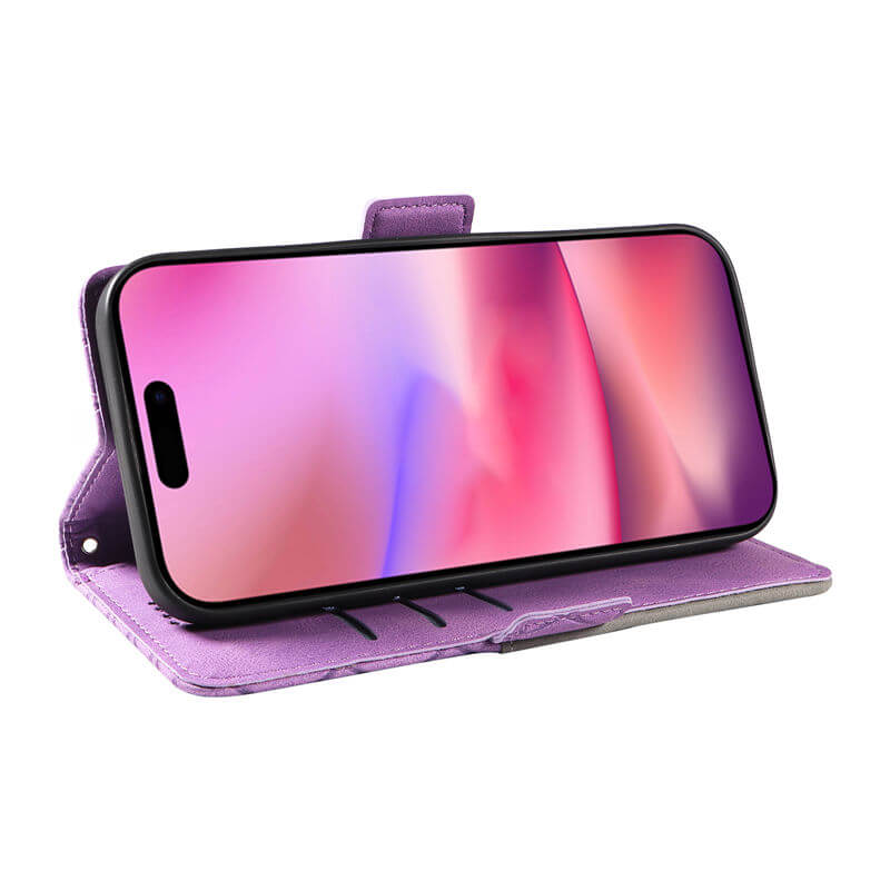 For iPhone 16 Color Splicing Wallet Kickstand Magnetic Case