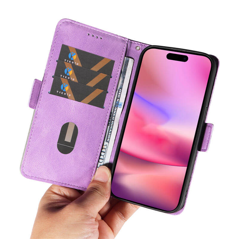 For iPhone 16 Color Splicing Wallet Kickstand Magnetic Case