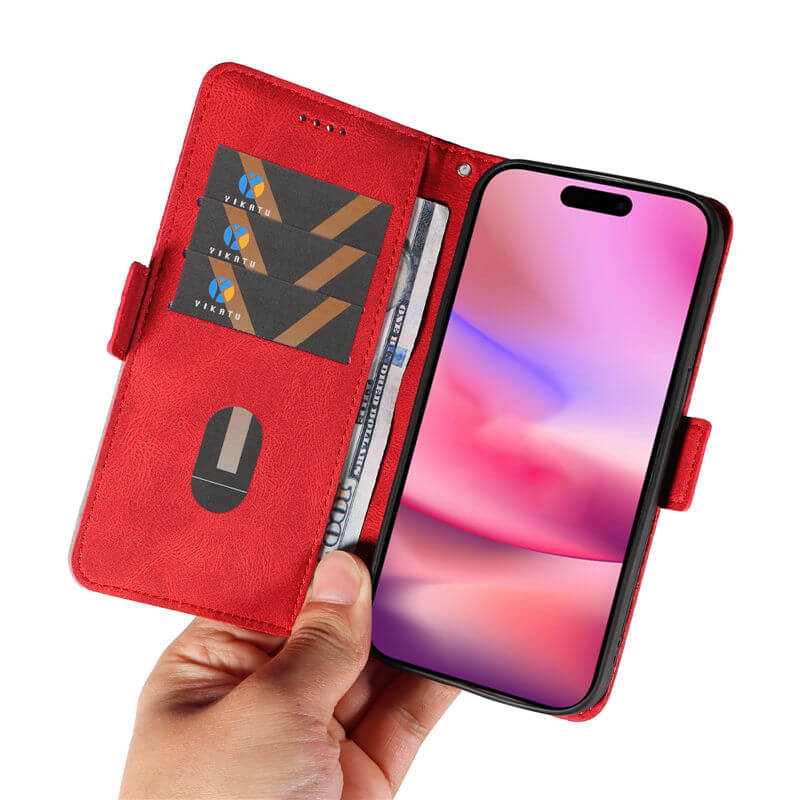 For iPhone 16 Color Splicing Wallet Kickstand Magnetic Case