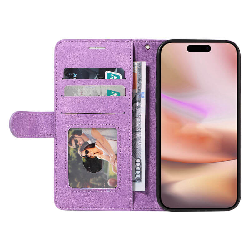 For iPhone 16 Plus Dual-Color Splicing Wallet Magnetic Stand Case