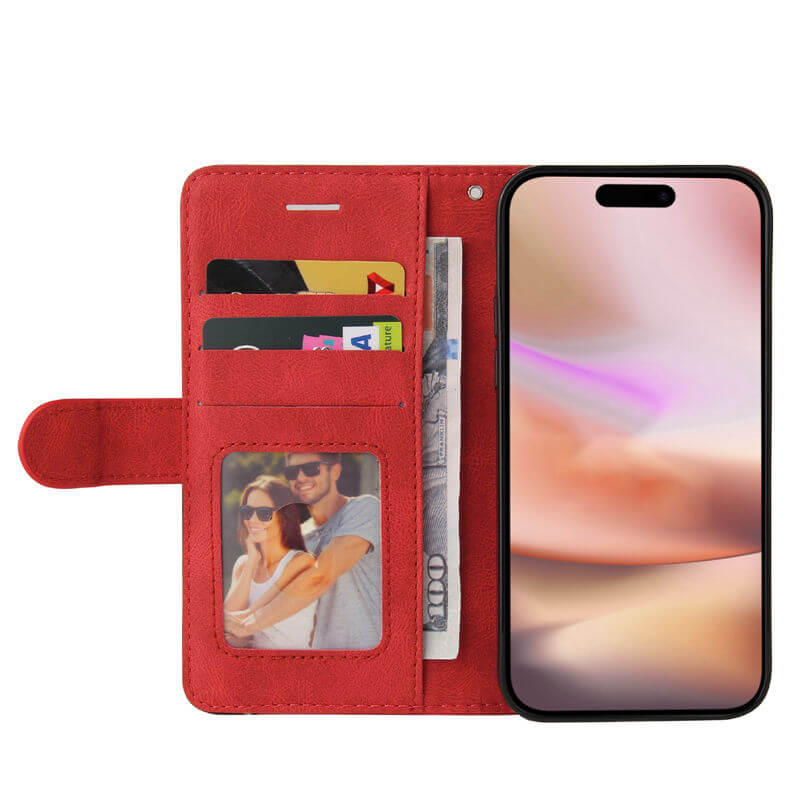 For iPhone 16 Plus Dual-Color Splicing Wallet Magnetic Stand Case