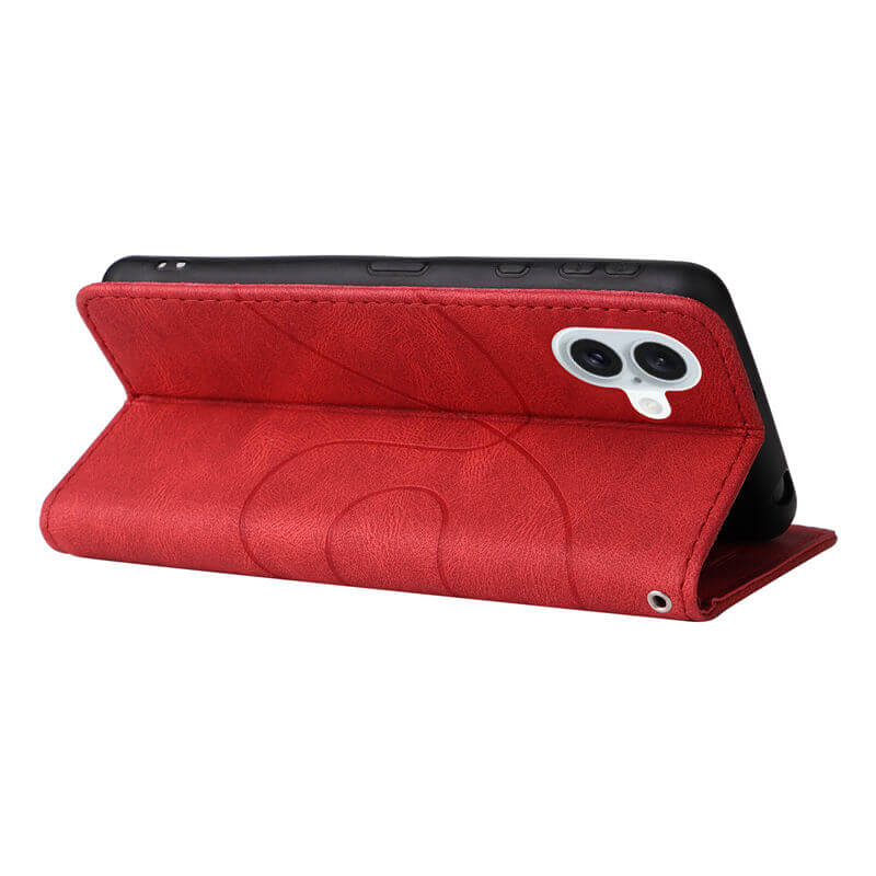 For iPhone 16 Plus Dual-Color Splicing Wallet Magnetic Stand Case