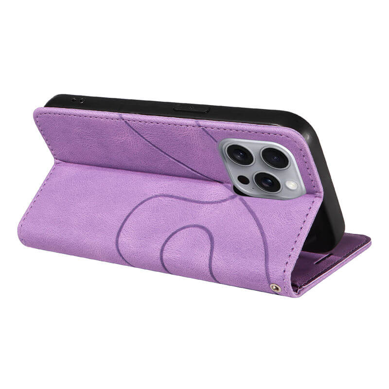 For iPhone 16 Pro Max Dual-Color Splicing Wallet Magnetic Stand Case