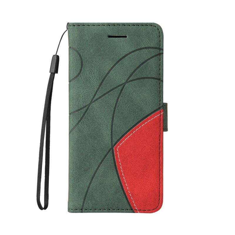 For iPhone 16 Pro Dual-Color Splicing Wallet Magnetic Stand Case