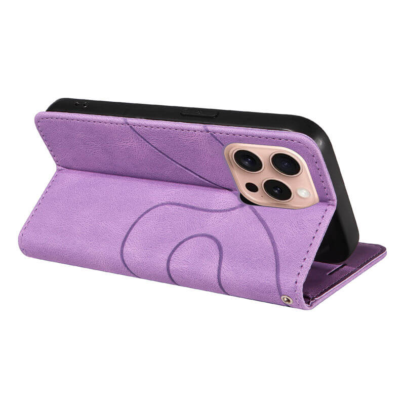 For iPhone 16 Pro Dual-Color Splicing Wallet Magnetic Stand Case