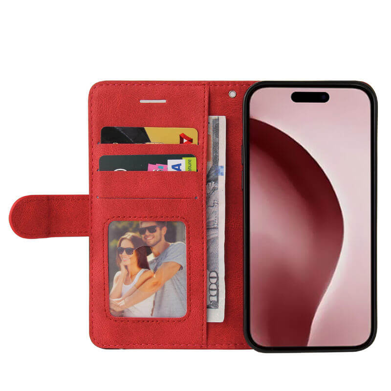 For iPhone 16 Pro Dual-Color Splicing Wallet Magnetic Stand Case