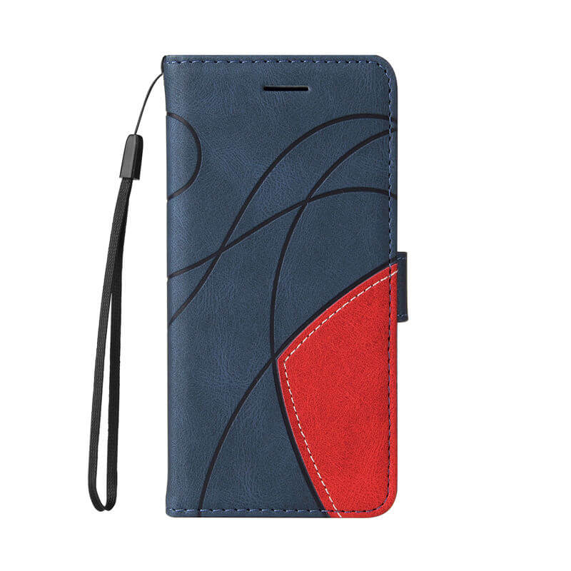 For iPhone 16 Dual-Color Splicing Wallet Magnetic Stand Case