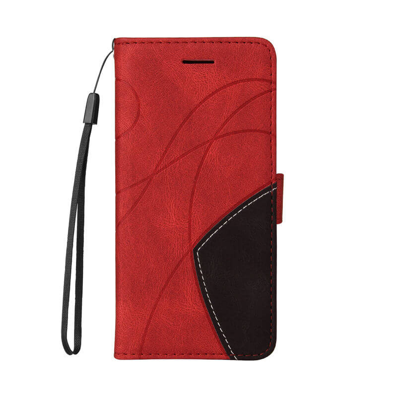 For iPhone 16 Dual-Color Splicing Wallet Magnetic Stand Case