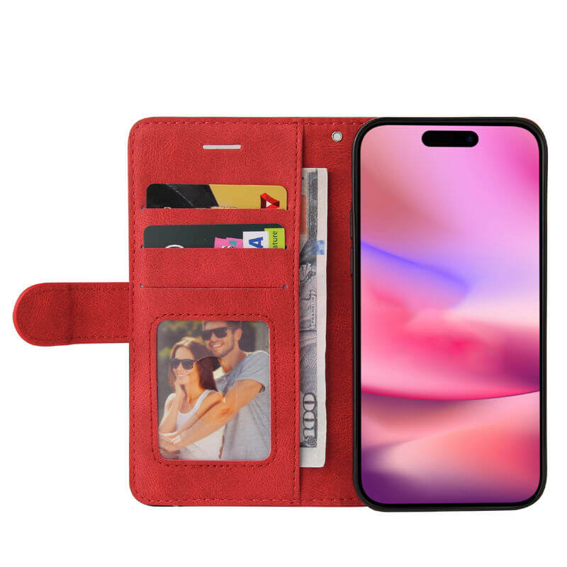 For iPhone 16 Dual-Color Splicing Wallet Magnetic Stand Case