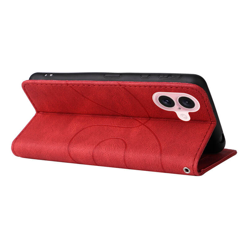 For iPhone 16 Dual-Color Splicing Wallet Magnetic Stand Case