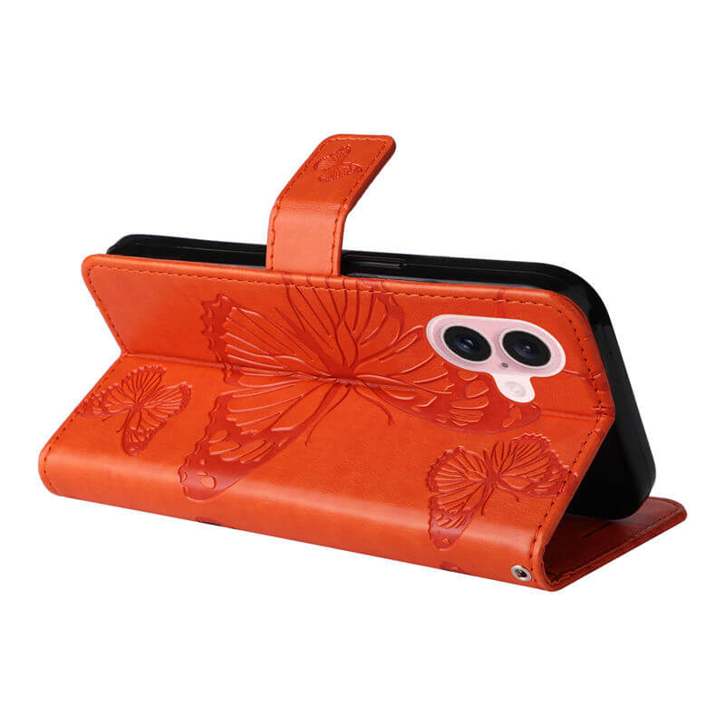 For iPhone 16 Butterfly Embossed Wallet Magnetic Case