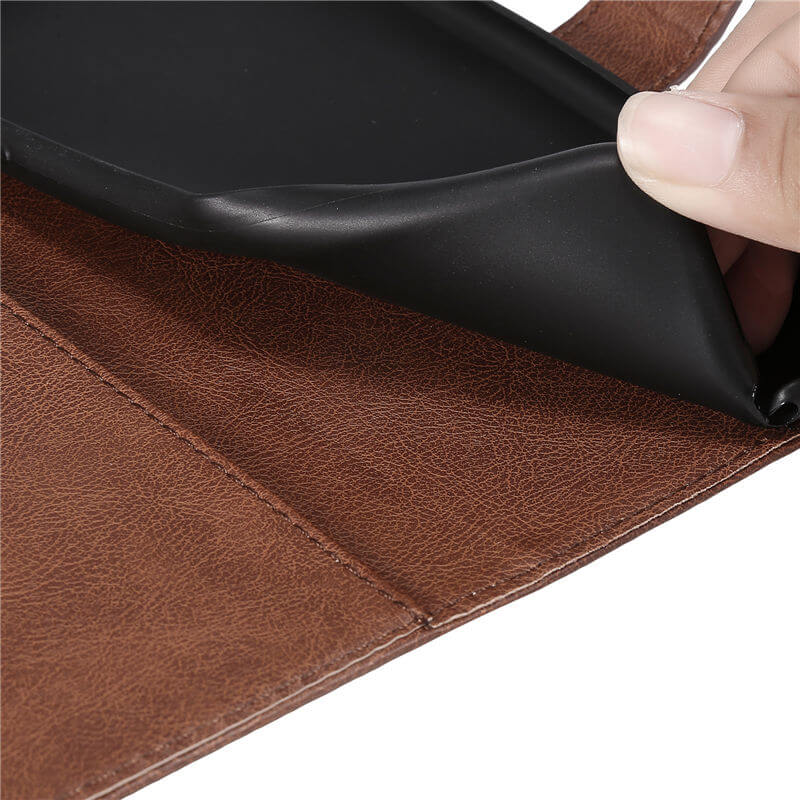 For iPhone 16 Plus Solid Color Wallet Magnetic Kickstand Case