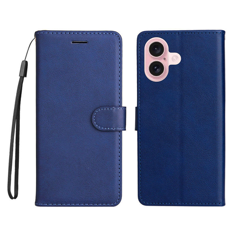 For iPhone 16 Solid Color Wallet Magnetic Kickstand Case