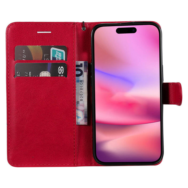 For iPhone 16 Solid Color Wallet Magnetic Kickstand Case