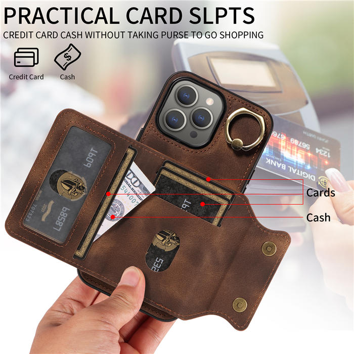 Card Holder Kickstand Magnetic PU Leather Phone Case