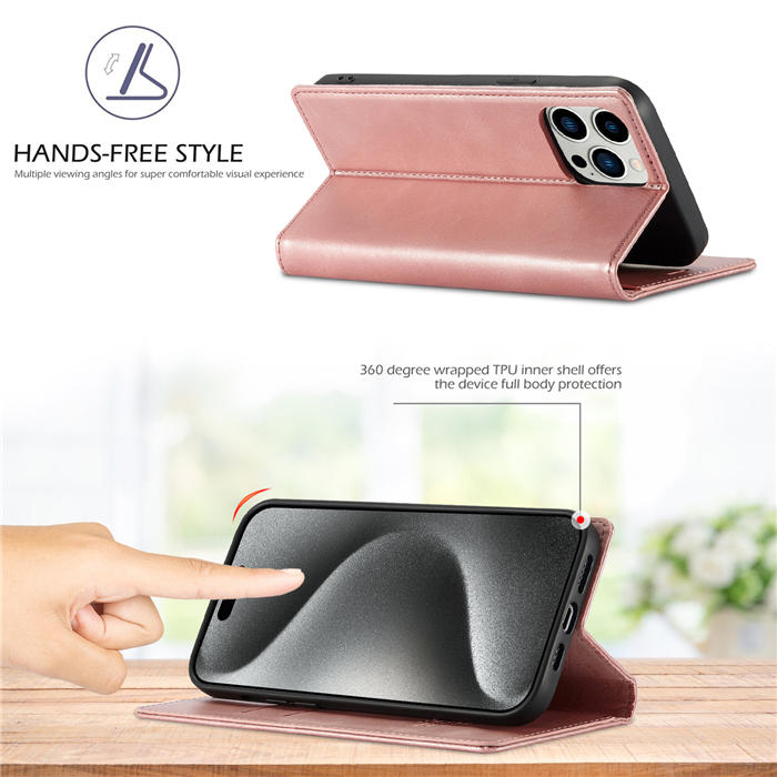 LC.IMEEKE iPhone 15 Pro Max Wallet Magnetic Case