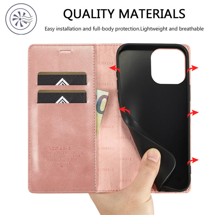 LC.IMEEKE iPhone 15 Pro Max Wallet Magnetic Case