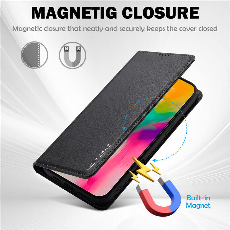 LC.IMEEKE iPhone 16 Plus Silm Wallet Kickstand Magnetic Case