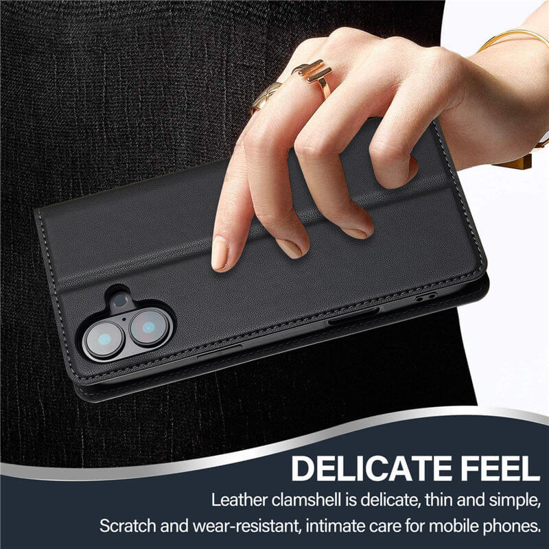 LC.IMEEKE iPhone 16 Silm Wallet Kickstand Magnetic Case