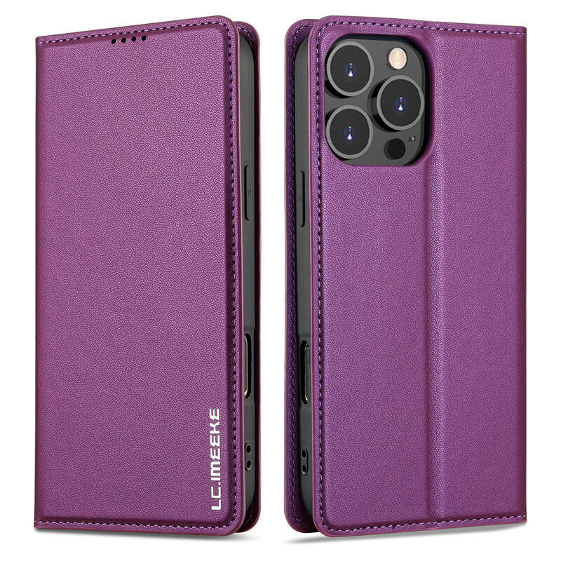 LC.IMEEKE iPhone 16 Pro Silm Wallet Kickstand Magnetic Case