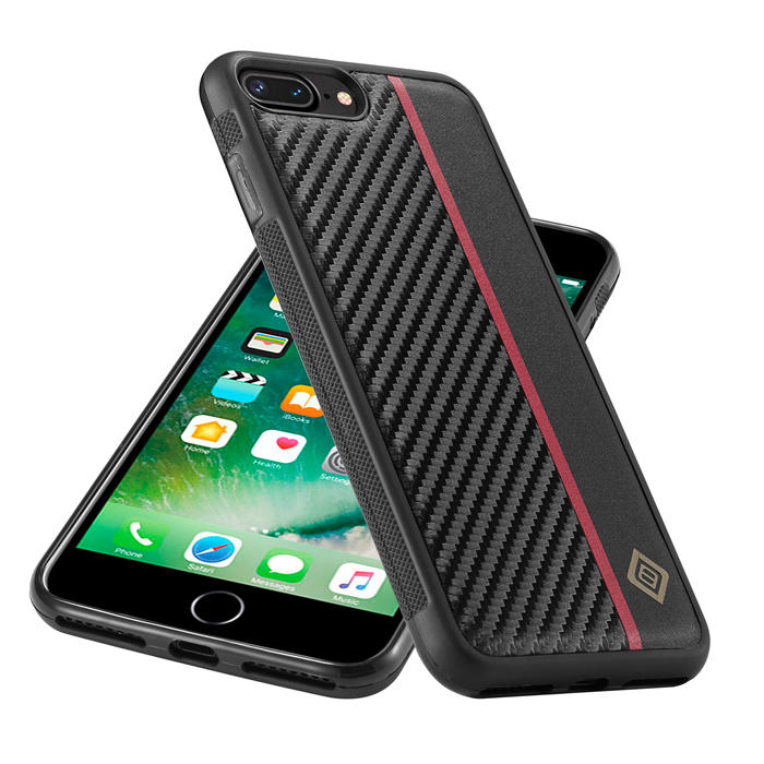 LC.IMEEKE iPhone 7 Plus/8 Plus Carbon Fiber Texture Phone Cover