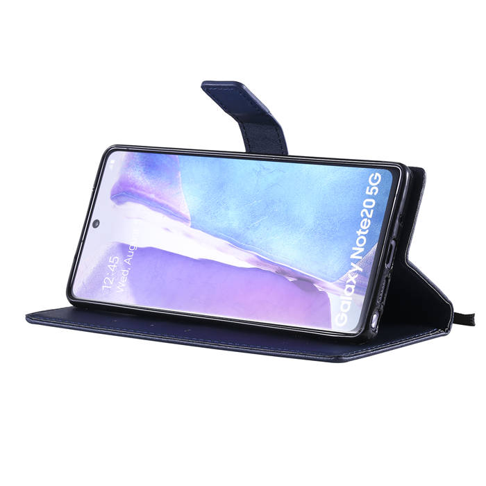 Samsung Galaxy Note 20 Wallet Kickstand Magnetic Case Blue