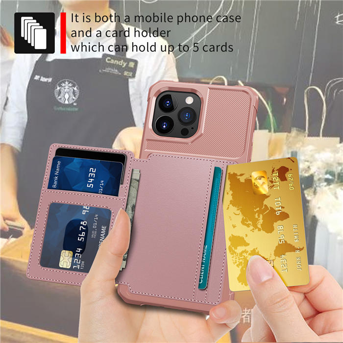 Kickstand Card Holder PU Leather Coated TPU Phone Case