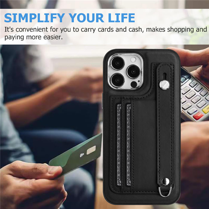 Wrist Design Card Holder TPU + PU Leather Phone Case