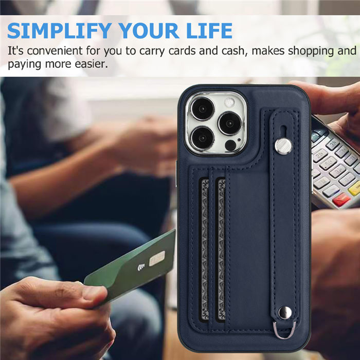 Wrist Design Card Holder TPU + PU Leather Phone Case