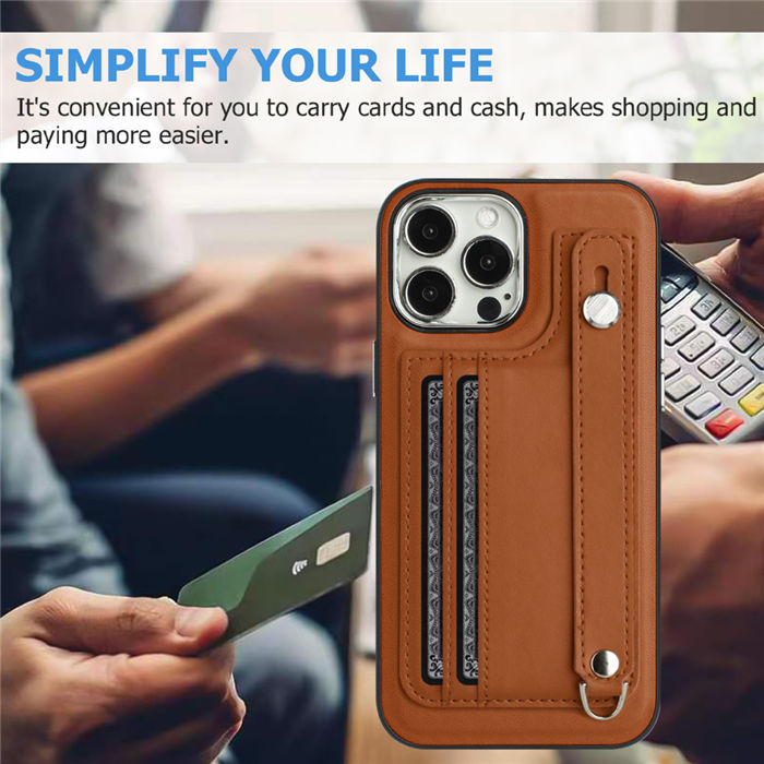 Wrist Design Card Holder TPU + PU Leather Phone Case