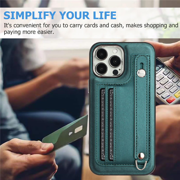 Wrist Design Card Holder TPU + PU Leather Phone Case