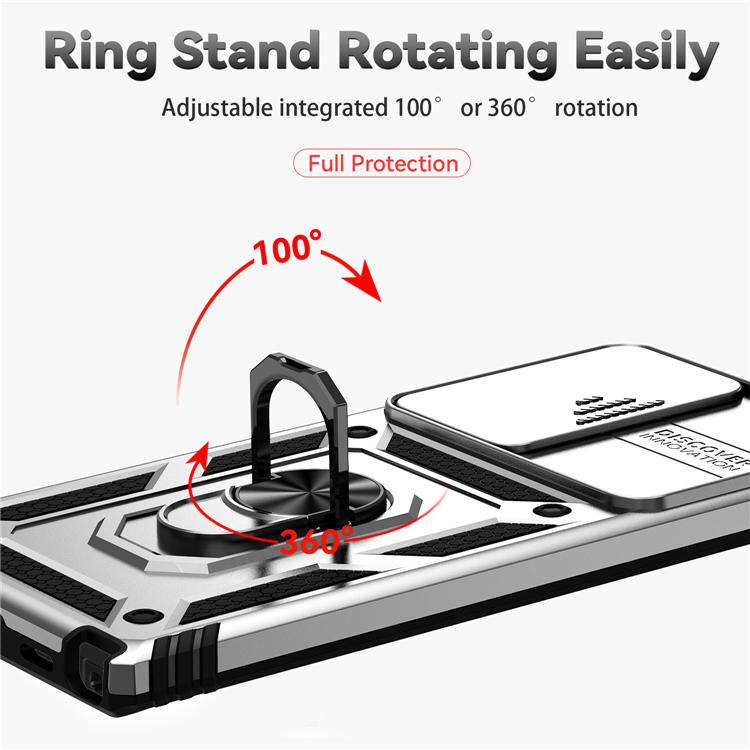 Hybrid Rugged Samsung Galaxy S22 Ultra Kickstand Case Silver