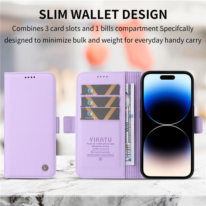 YIKATU iPhone 14 Pro Max Wallet Magnetic Flip Stand Case