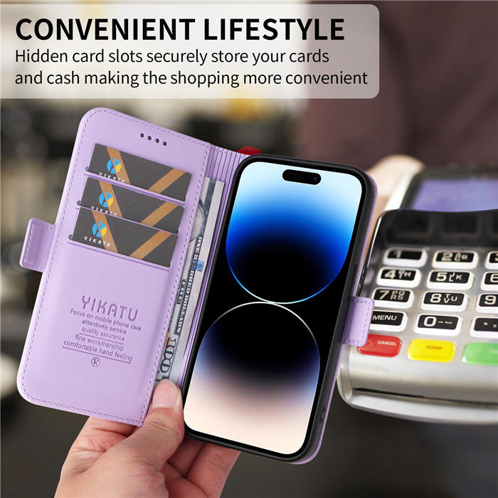 YIKATU iPhone 14 Pro Max Wallet Magnetic Flip Stand Case